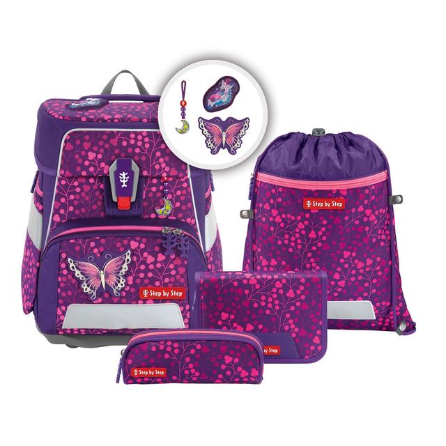 Step by Step SPACE SHINE Schulranzen-Set Butterfly Night Ina 5-teilig