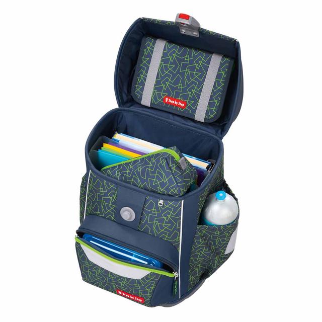 Step by Step BASIS Schulranzen-Set Green Geometric 4-teilig