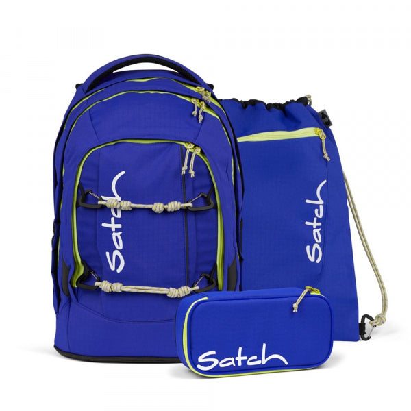 satch pack Schulrucksack SET Blue Climber