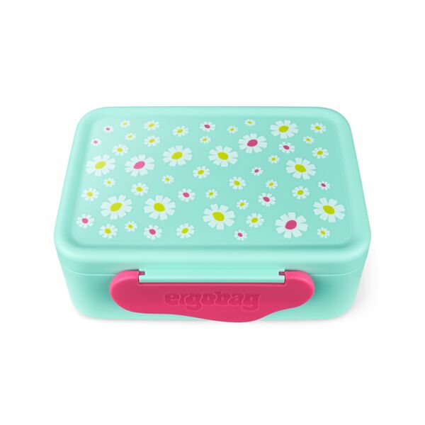 ergobag Kunststoff-Brotdosen Blümchen türkis